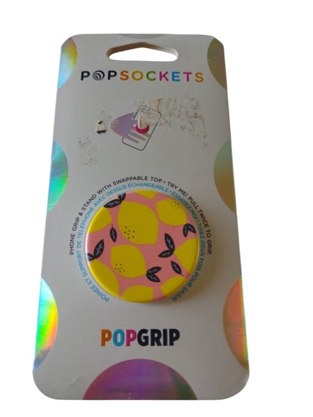 PopSockets PopGrip Yellow Lemon Print Phone Grip